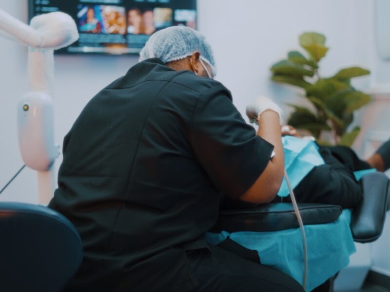 a person sitting in a chair in a room