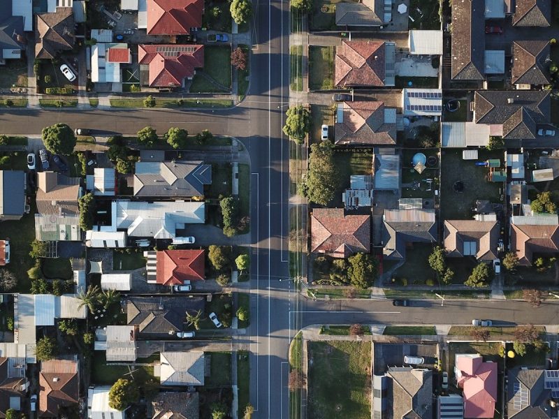 top-view photography of houses at daytime